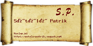 Sétáló Patrik névjegykártya